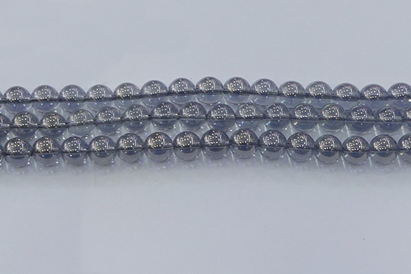CNC597 15.5 inches 12mm round plated natural white crystal beads