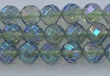 CNC627 15.5 inches 6mm faceted round plated natural white crystal beads