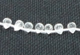 CNC64 5*7mm faceted teardrop grade A natural white crystal beads