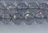 CNC640 15.5 inches 8mm faceted round plated natural white crystal beads