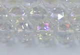 CNC647 15.5 inches 10mm faceted round plated natural white crystal beads
