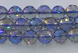 CNC663 15.5 inches 6mm faceted round plated natural white crystal beads
