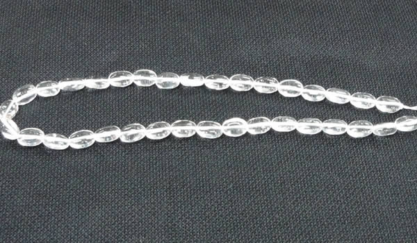 CNC69 15 inches 8*16mm oval grade A natural white crystal beads