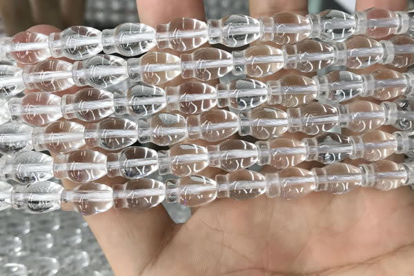 CNC724 15.5 inches 8*12mm vase-shaped white crystal beads