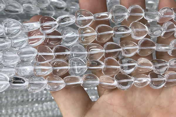 CNC727 15.5 inches 10*10mm heart white crystal beads wholesale