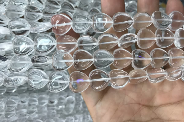 CNC728 15.5 inches 12*12mm heart white crystal beads wholesale