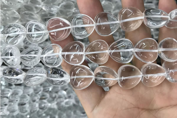 CNC730 15.5 inches 16*16mm heart white crystal beads wholesale