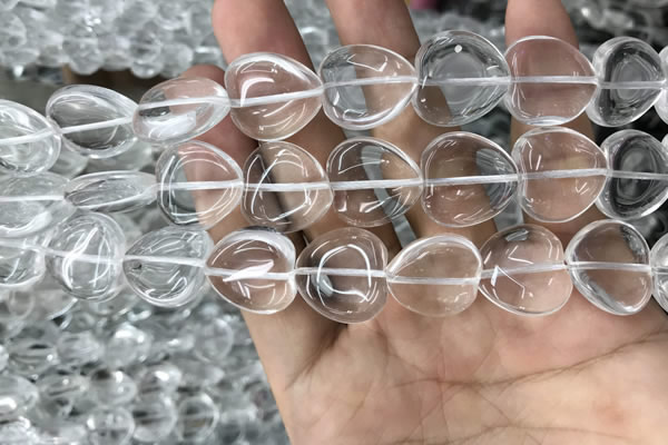 CNC731 15.5 inches 18*18mm heart white crystal beads wholesale
