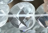 CNC741 15.5 inches 20*20mm faceted heart white crystal beads