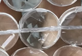 CNC749 15.5 inches 18mm faceted coin white crystal beads