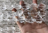 CNC807 18*20mm - 20*25mm faceted nuggets white crystal beads