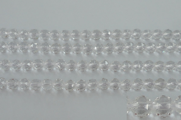 CNC88 15.5 inches 6mm faceted round natural white crystal beads