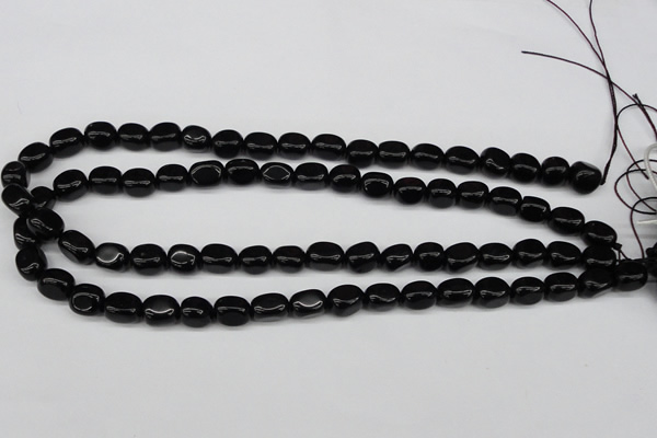 CNG03 15.5 inches 9*12mm nuggets black agate gemstone beads