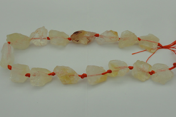 CNG1001 15.5 inches 15*25mm - 25*30mm nuggets citrine gemstone beads