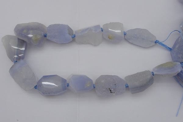 CNG1018 15.5 inches 18*25mm - 25*35mm nuggets blue chalcedony beads