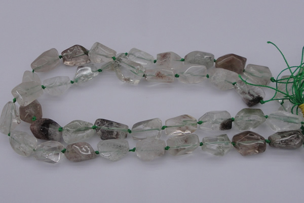 CNG1031 15.5 inches 13*18mm - 15*20mm nuggets green-phantom beads