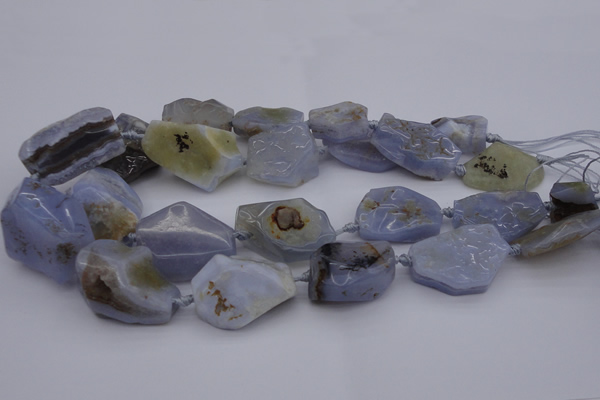 CNG1042 15.5 inches 15*20mm - 30*40mm nuggets blue lace agate beads