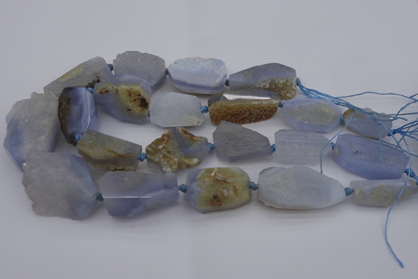 CNG1043 15.5 inches 18*25mm - 30*40mm nuggets blue lace agate beads