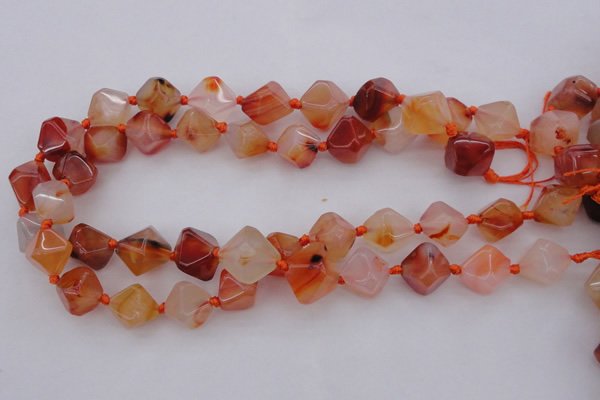 CNG1065 15.5 inches 12*16mm - 15*20mm faceted bicone red agate beads