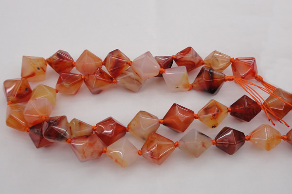CNG1067 15.5 inches 15*20mm - 18*25mm faceted bicone red agate beads