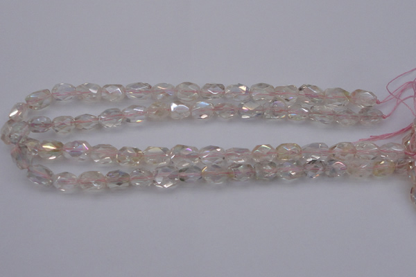 CNG1099 8*12mm - 10*14mm faceted nuggets AB-color white crystal beads