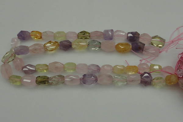 CNG1103 15.5 inches 12*16mm - 13*18mm faceted nuggets mixed quartz beads