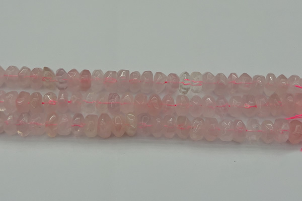 CNG1177 15.5 inches 6*14mm - 8*14mm nuggets rose quartz beads