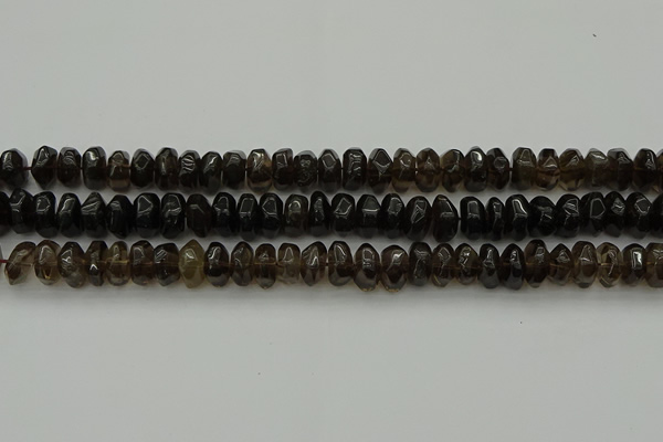 CNG1181 15.5 inches 6*14mm - 8*14mm nuggets smoky quartz beads