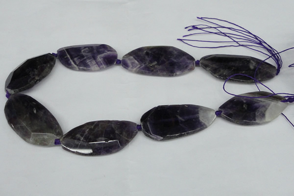 CNG1227 15.5 inches 20*40mm - 25*50mm freeform amethyst beads