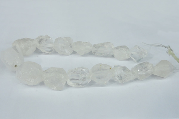 CNG1308 15*20mm – 25*30mm faceted nuggets white crystal beads