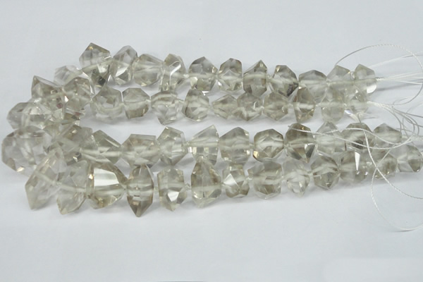 CNG1314 12*18mm – 14*28mm faceted nuggets smoky quartz beads