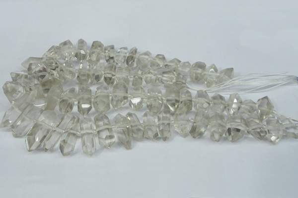 CNG1315 10*25mm – 12*35mm faceted nuggets smoky quartz beads