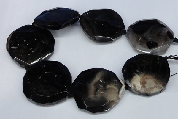 CNG1350 15.5 inches 52*55mm faceted freeform agate beads