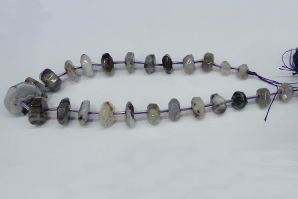 CNG1375 15.5 inches 8*14mm - 10*30mm faceted nuggets agate beads