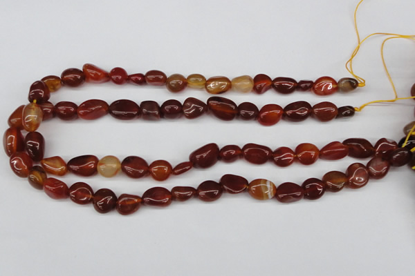 CNG14 15.5 inches 9*14mm nuggets red agate gemstone beads