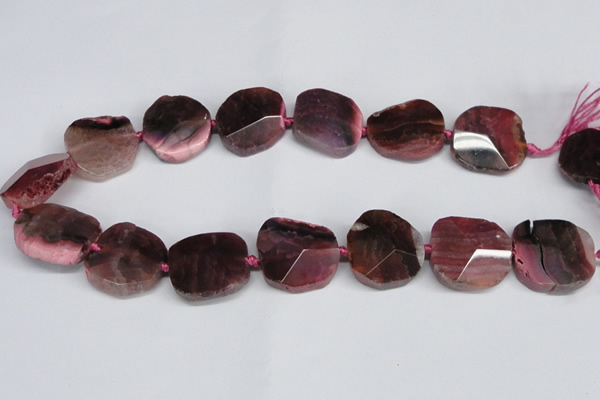 CNG1406 15.5 inches 20*22mm - 22*25mm faceted freeform agate beads