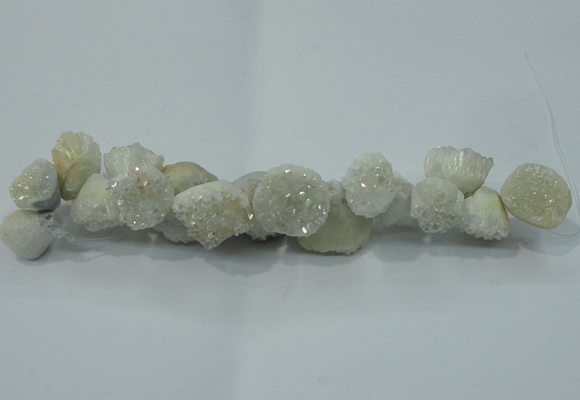 CNG1535 7.5 inches 10*14mm - 15*20mm nuggets plated druzy agate beads