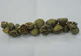 CNG1538 7.5 inches 10*14mm - 15*20mm nuggets plated druzy agate beads