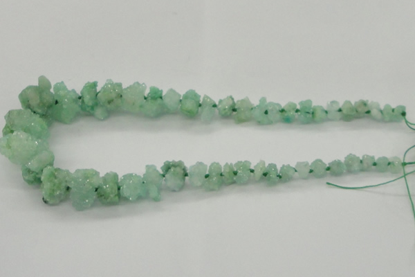 CNG1542 15.5 inches 6*8mm - 15*20mm nuggets plated druzy quartz beads