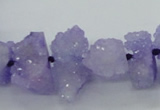 CNG1543 15.5 inches 6*8mm - 15*20mm nuggets plated druzy quartz beads