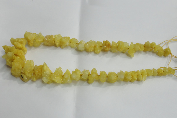 CNG1544 15.5 inches 6*8mm - 15*20mm nuggets plated druzy quartz beads