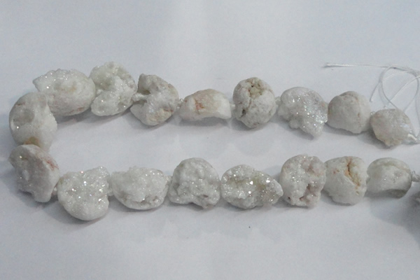 CNG1575 18*25mm - 20*30mm nuggets plated druzy agate beads