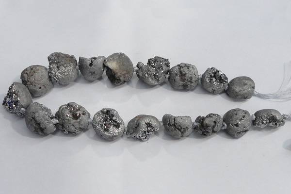 CNG1577 18*25mm - 20*30mm nuggets plated druzy agate beads