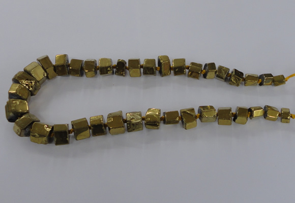 CNG1582 15.5 inches 8*12mm - 12*20mm nuggets plated quartz beads