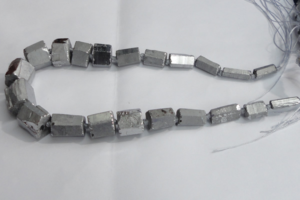 CNG1593 15.5 inches 10*15mm - 18*20mm nuggets plated quartz beads