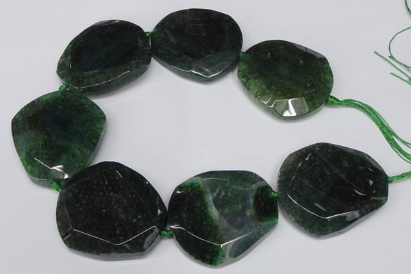 CNG1608 15.5 inches 45*50mm faceted freeform agate beads