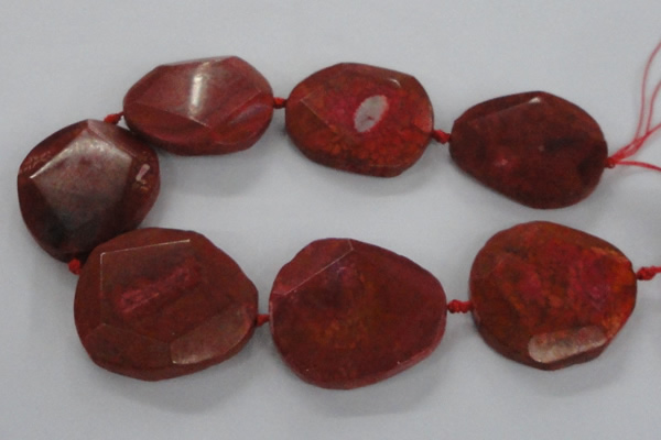 CNG1628 15.5 inches 40*45mm - 45*50mm faceted freeform agate beads