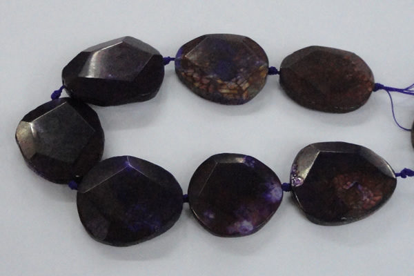 CNG1629 15.5 inches 40*45mm - 45*50mm faceted freeform agate beads