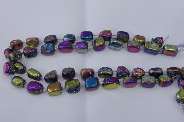 CNG2002 15.5 inches 8*12mm - 10*15mm nuggets plated quartz beads