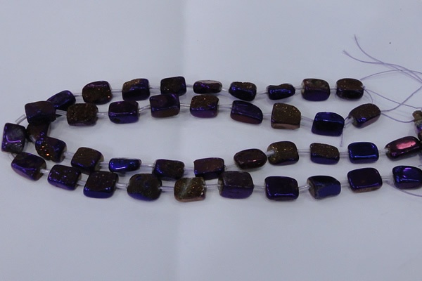 CNG2005 15.5 inches 8*12mm - 10*15mm nuggets plated quartz beads